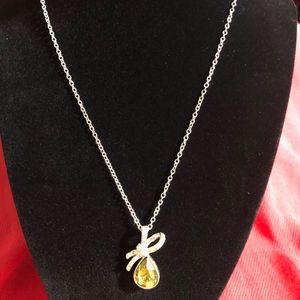 Green Crystal and Rhinestone Necklace